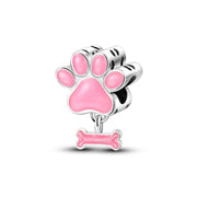 Glow in the Dark Luminous Paw and Bone Charm