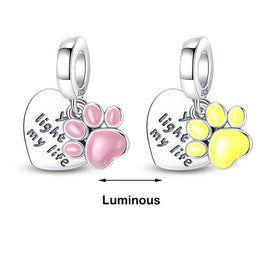 Glow in the Dark Luminous Paws Dangle Charm