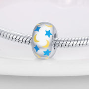 Glow in the Dark Luminous Stars & Moon Round Charm