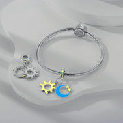 Glow in the Dark Luminous Sun and Moon with Stars Dangle Charm