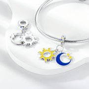 Glow in the Dark Luminous Sun and Moon with Stars Dangle Charm