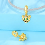 Golden Cheetah Dangle Charm