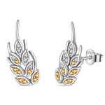 Golden Harvest Wheat Cluster Earrings
