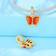 Golden Monarch Butterfly Dangle Charm