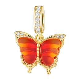 Golden Monarch Butterfly Dangle Charm
