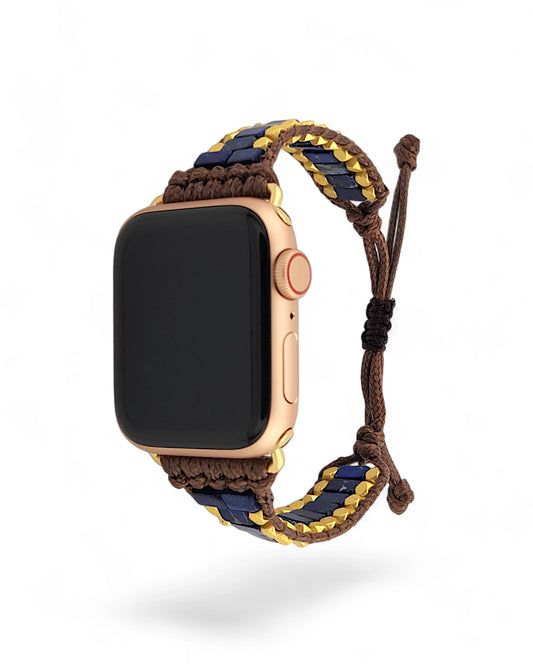 Golden Mosaic Blue Jasper Inlay Apple Watch Band