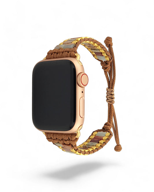 Golden Mosaic Jasper Inlay Apple Watch Band