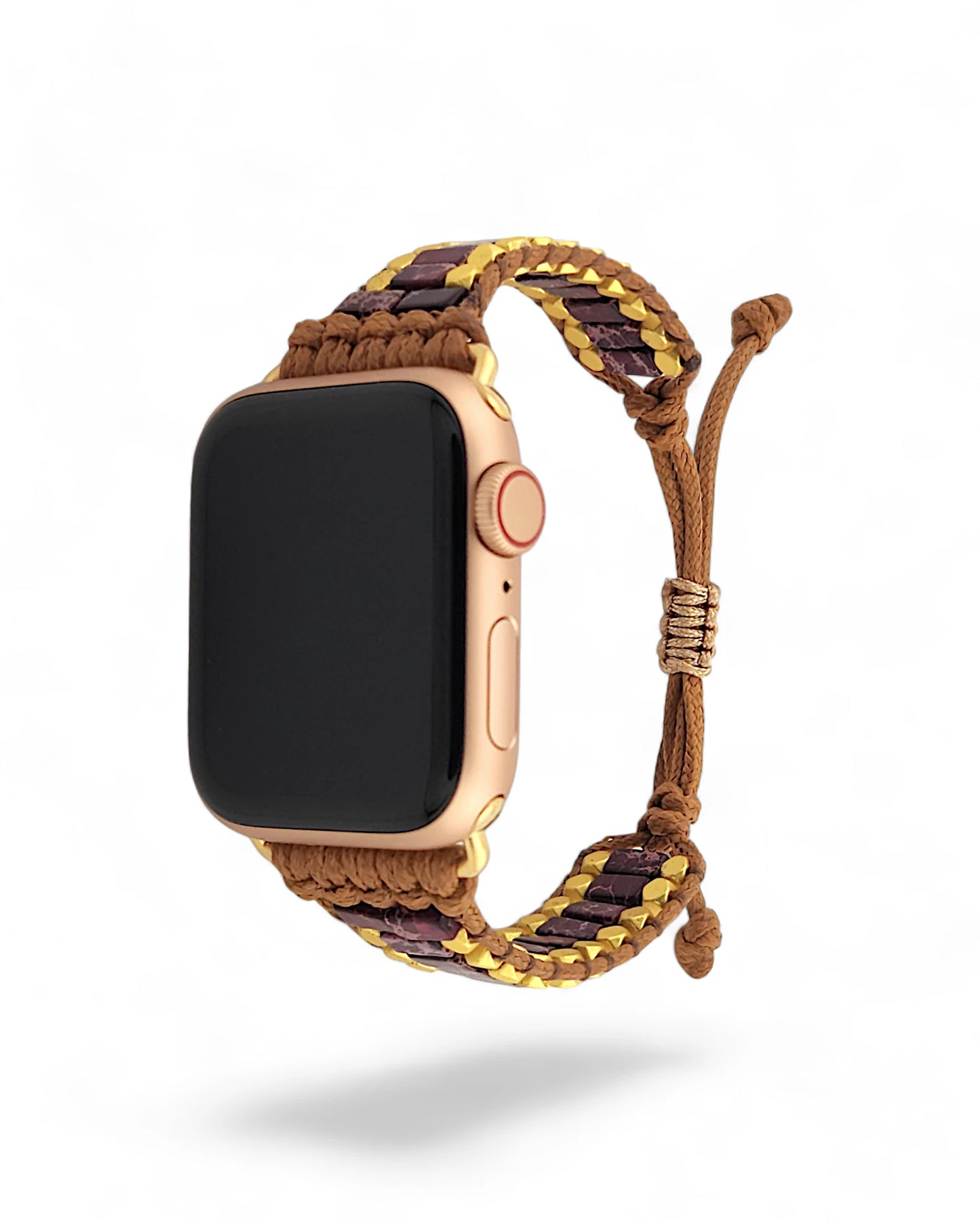 Golden Mosaic Purple Jasper Inlay Apple Watch Band