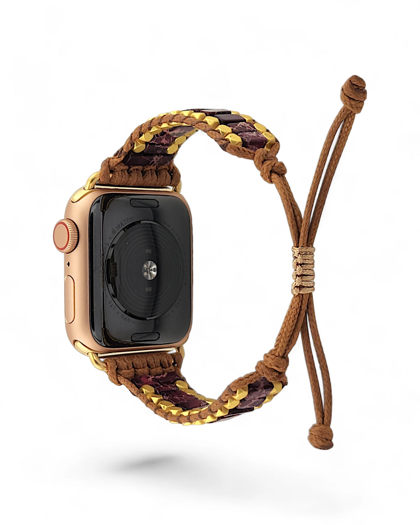 Golden Mosaic Purple Jasper Inlay Apple Watch Band