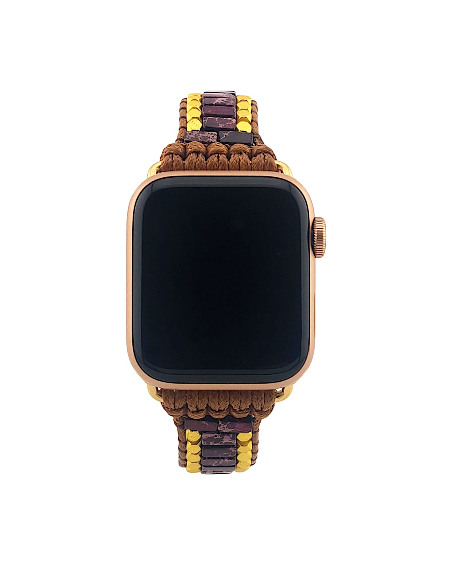 Golden Mosaic Purple Jasper Inlay Apple Watch Band