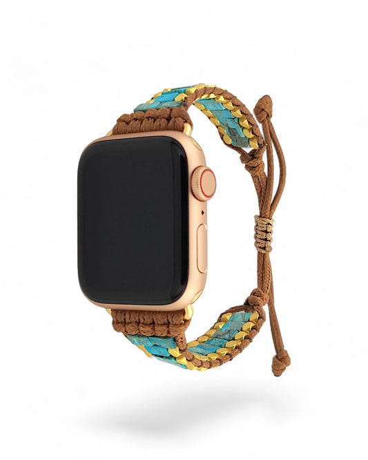 Golden Mosaic Turquoise Inlay Apple Watch Band