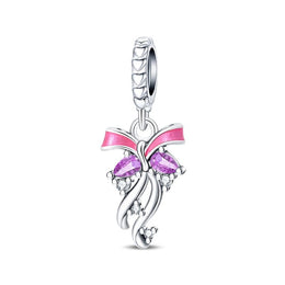 Graceful Ribbon Butterfly Dangle Charm