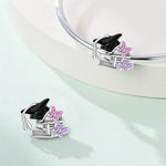 Graduation Cap & Books with Sparkling Butterflies Charm