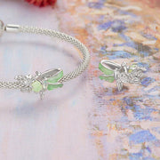 Green Dragonfly and Rose Charm