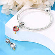 Halloween Heart Skeleton Charm with Key