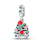 Halloween Skeleton Ribs & Flowers Charm
