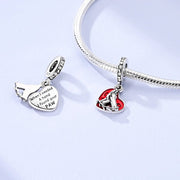 Hand & Paw Heart Dangle Charm