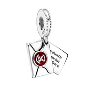 Harry Potter Hogwarts Letter Charm with Red Enamel