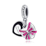 Heart Gift Box with Pink Ribbon Holiday Dangle Charm