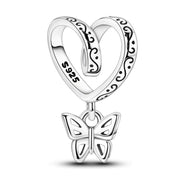 Heart Swirl Butterfly Charm