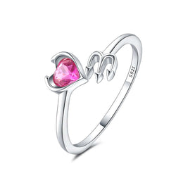 Heart & Trident Sterling Silver Promise Ring