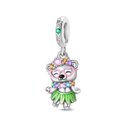 Hula Dancing Bear Dangle Charm