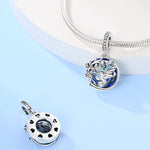 Hummingbird and Floral Sapphire Crystal Dangle Charm