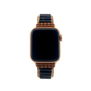 Gothic Apple Watch Band: Black Onyx Handmade Gemstone Bracelet, Boho Protective Jewelry