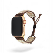 Handcrafted White Jasper Apple Watch Strap: Adjustable Gemstone Band for Bohemian Style