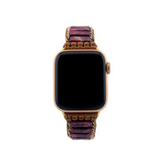 Bohemian Purple Jasper Apple Watch Band: Handmade Gemstone Strap, Adjustable Bracelet Jewelry for Women