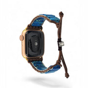 Blue Jasper Apple Watch Band: Boho Gemstone Bracelet with Healing Crystal for Spiritual Wellness