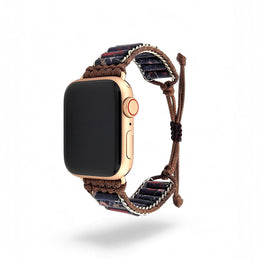 Imperial Jasper Apple Watch Band: Handcrafted Bohemian Gemstone Bracelet for Stylish Tech Lovers