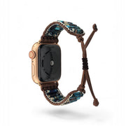 Handcrafted Blue Imperial Jasper Apple Watch Band - Bohemian Gemstone Strap for Women
