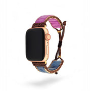 Adjustable Aventurine Apple Watch Band: Handmade Gemstone Strap for Bohemian Wearable Accessories