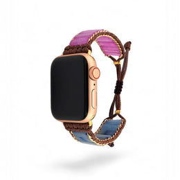Adjustable Aventurine Apple Watch Band: Handmade Gemstone Strap for Bohemian Wearable Accessories