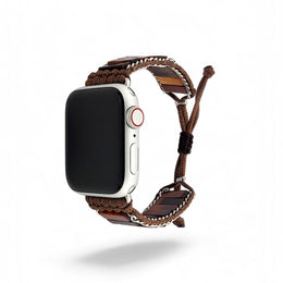 Handcrafted Red Tiger's Eye Gemstone Apple Watch Band: Bohemian Style Adjustable Jewelry Strap