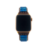 Blue Jasper Apple Watch Band: Boho Gemstone Bracelet with Healing Crystal for Spiritual Wellness