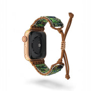 Green Apple Watch Band: Imperial Jasper Bohemian Healing Crystal Gemstone Strap for Nature Lovers