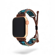 Handcrafted Blue Imperial Jasper Apple Watch Band - Bohemian Gemstone Strap for Women