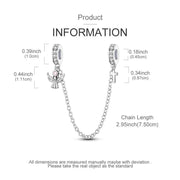Guardian Angel Cross Pandora Charm | Safety Chain | Silver Religious Bead | Faith Baptism Gift