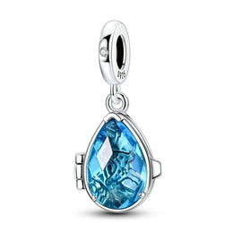 Ocean Blue Teardrop Pandora Charm | Secret Locket Pendant | Sea Starfish Jewelry | Love The Ocean Gift