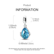 Ocean Blue Teardrop Pandora Charm | Secret Locket Pendant | Sea Starfish Jewelry | Love The Ocean Gift