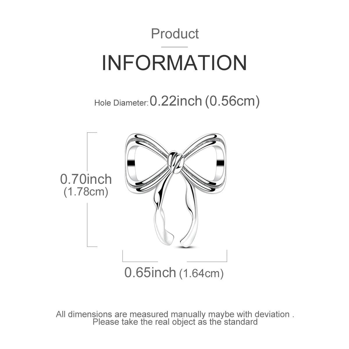 Silver Bow sterling silver charm view 6