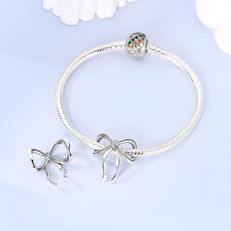 Silver Bow sterling silver charm view 5