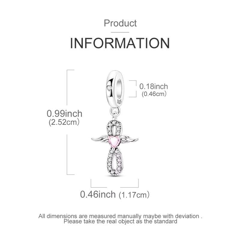 Infinity Angel Wing sterling silver charm view 5