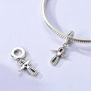Angel Wing Cross Pandora Charm | Infinity Pink Silver Heart | Religious Faith Gift | Memorial Jewelry