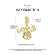 Family Tree Gold Pandora Charm | Infinity Heart | Dangle Bead | Mom Grandma Gift | Ancestry Jewelry