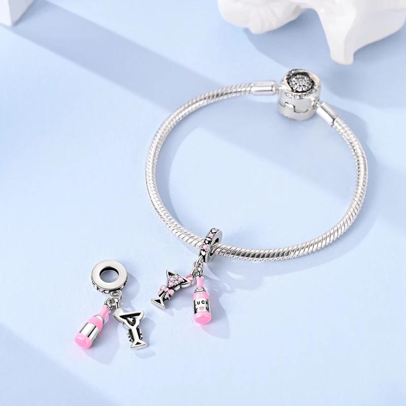 Lucky Champagne sterling silver charm view 5