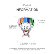 Parachute Dog Pandora Charm | Rainbow Enamel | Puppy Dangle | Skydiving Adventure | Travel Gift