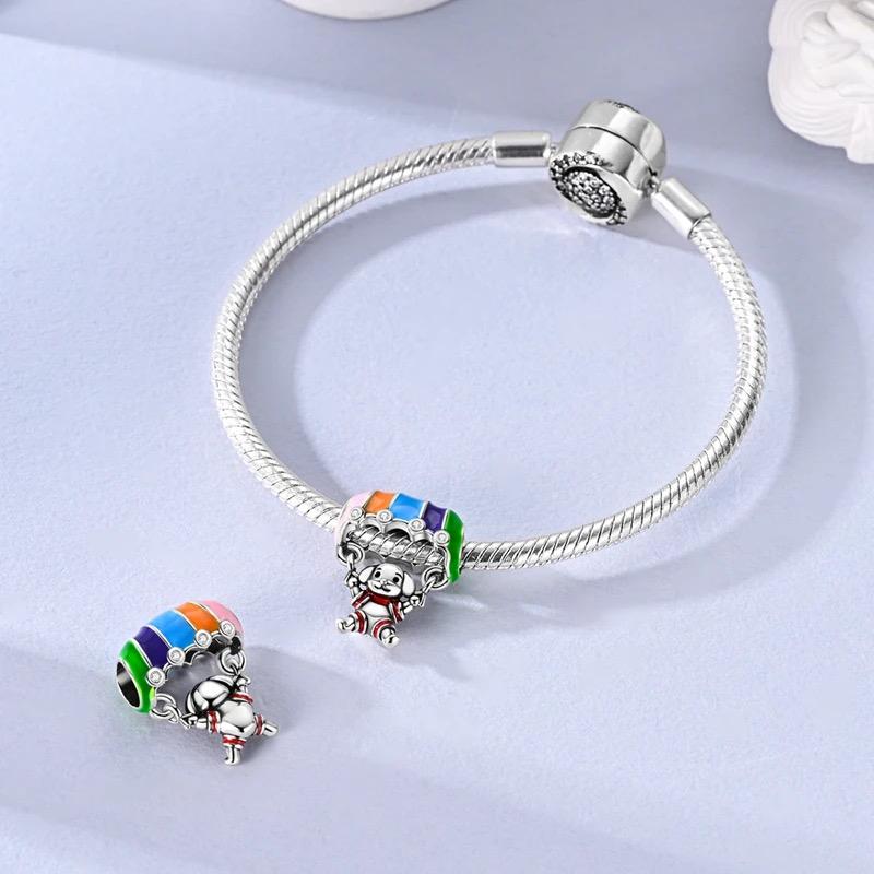 Parachute Puppy sterling silver charm view 5